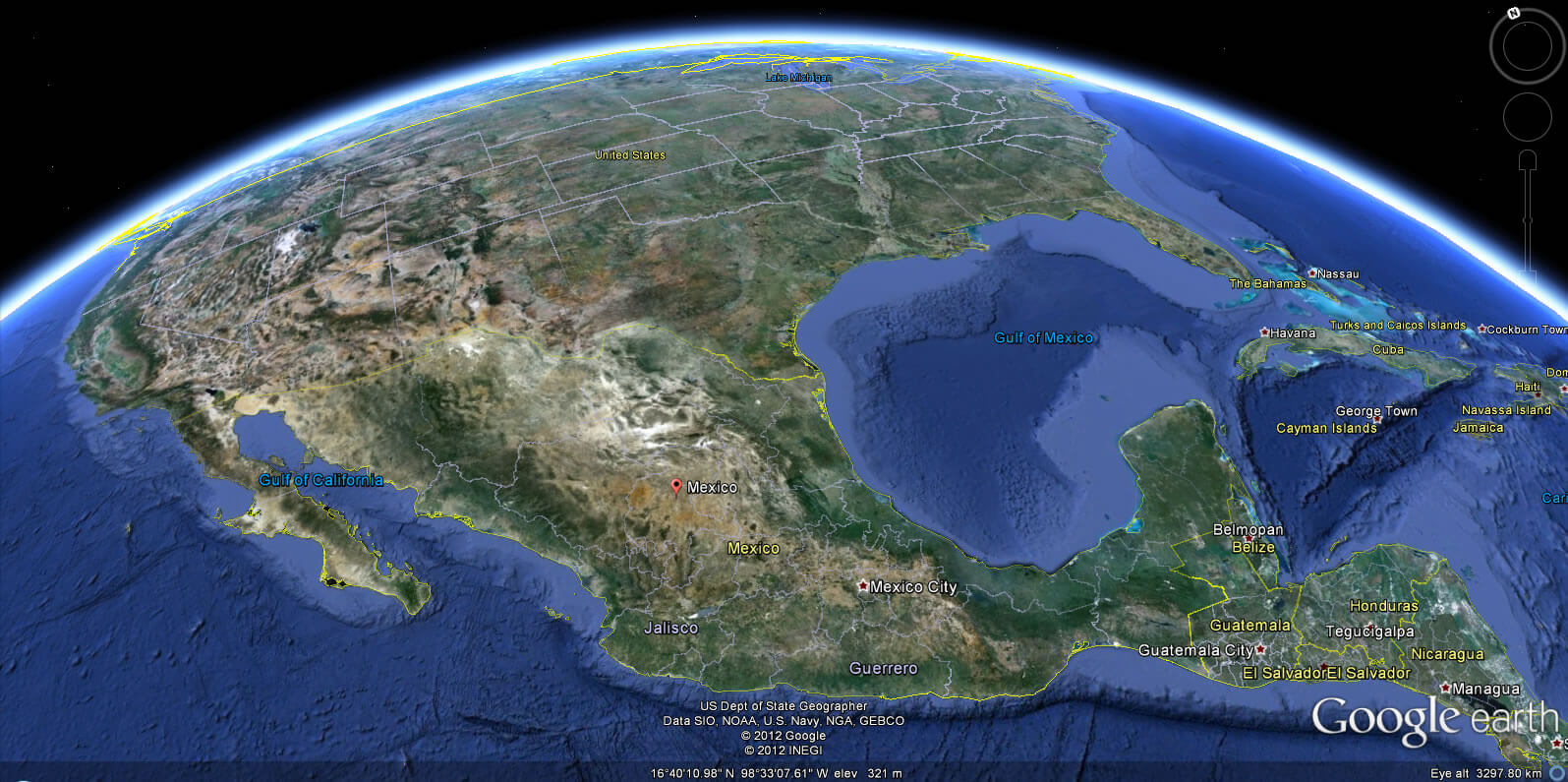 Mexico Earth Map